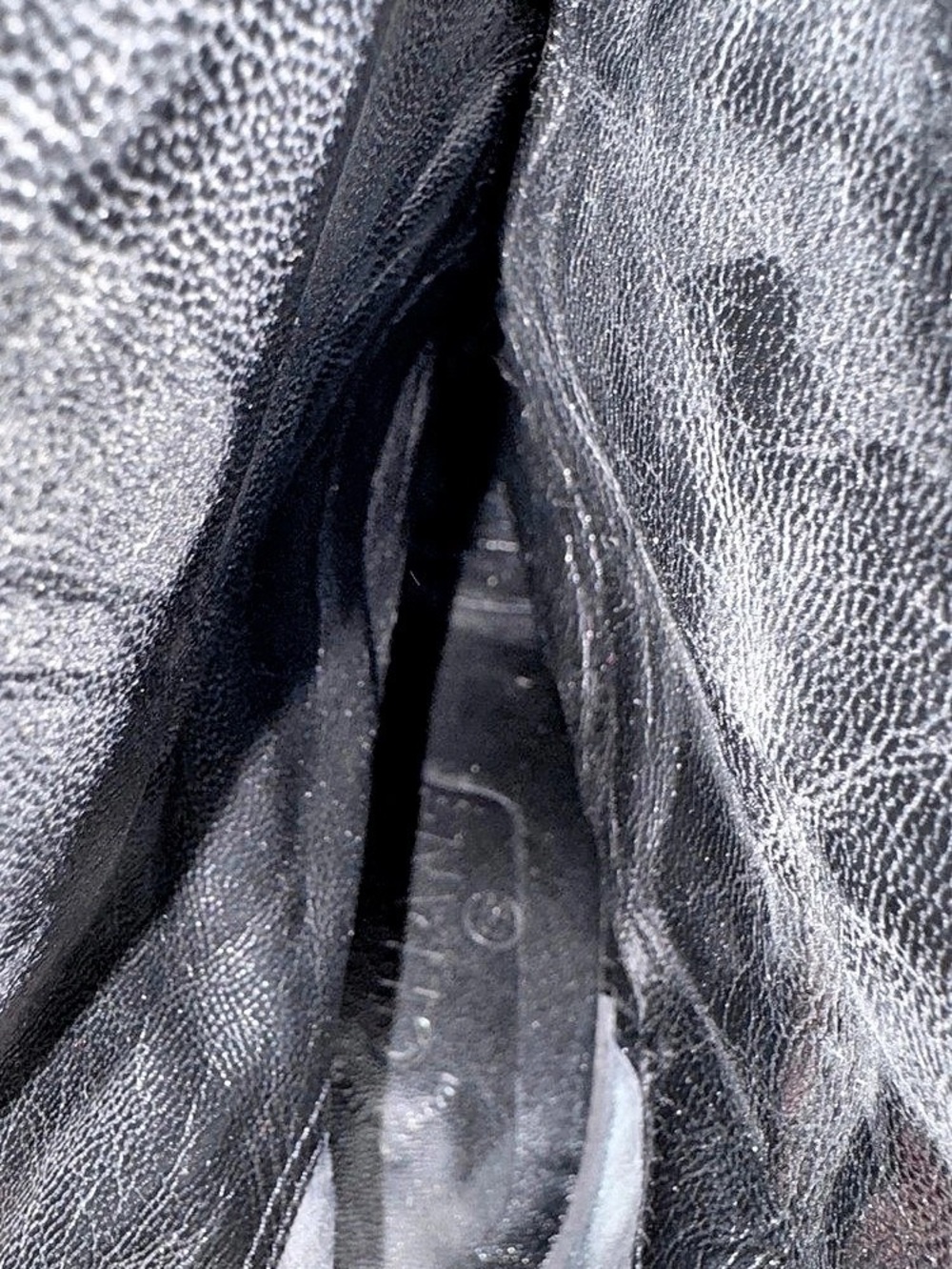 Chanel Black Quilted Leather Pointed-Toe Heeled Boots with Silver Chain Detail - Picture 12 of 16